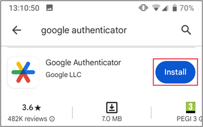 Install the Google Authenticator for Android. 